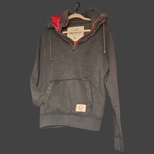 Vintage Y2K Charcoal Grey Hollister Quarter-Zip Size XL